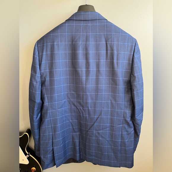 Calvin Klein blue plaid blazer, 42R - Picture 2 of 4